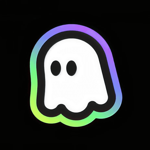 black app icon image of a ghost