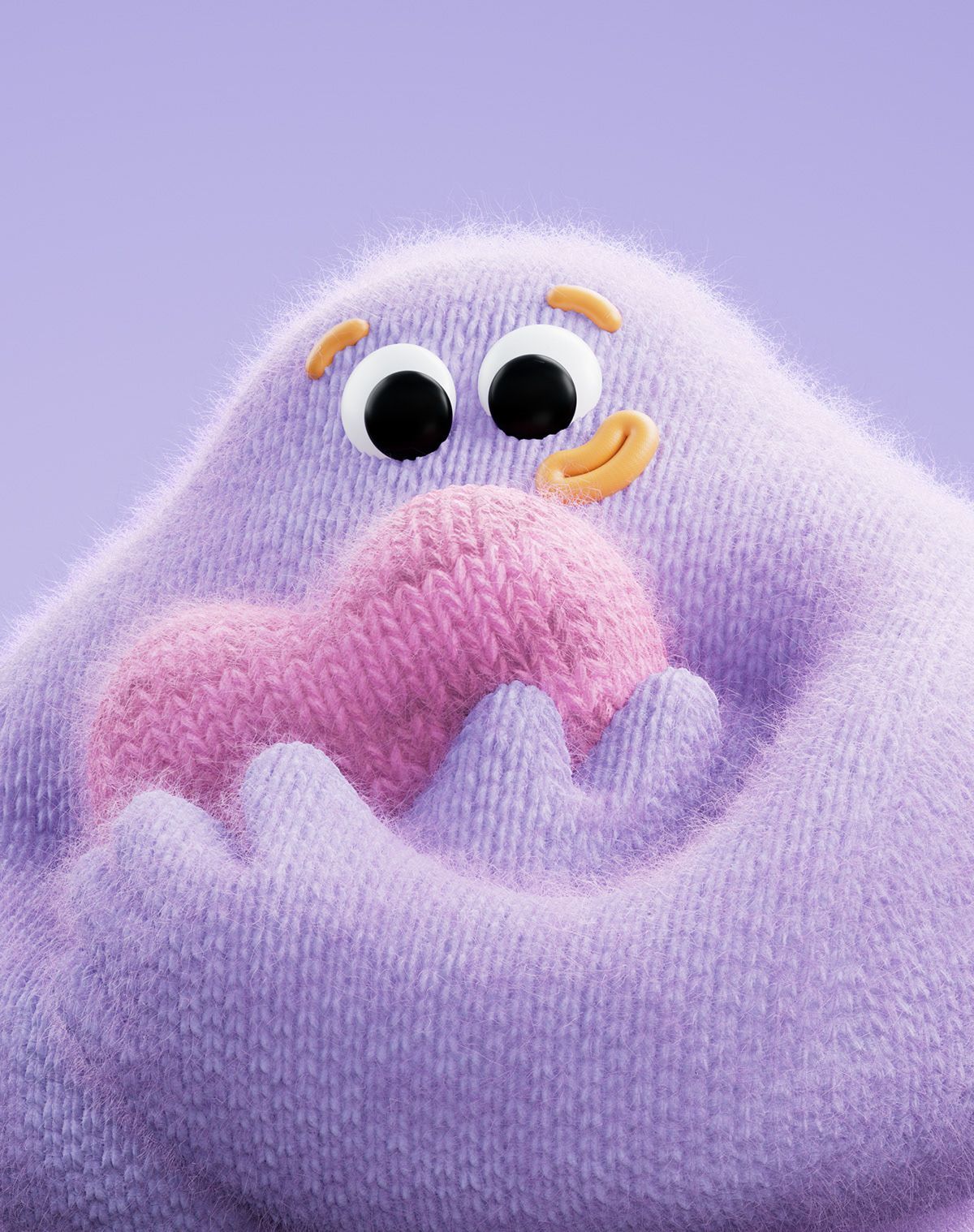 cute purple cartoon character